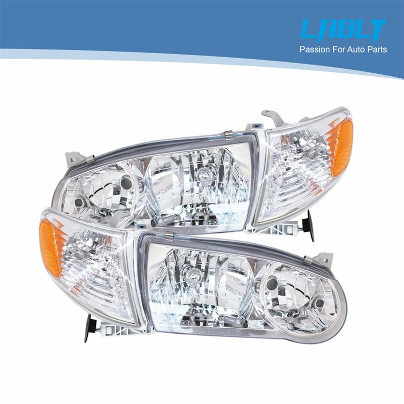 LABLT Headlights Headlamp w/Corner Signal Lamp Left+Right Replacement for 2001 2002 Corolla - Image 3